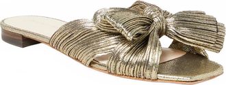 Loeffler Randall Womens Daphne Bow Slides In Gold