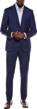 Canali 2Pc Wool Suit With Flat Front Pant
