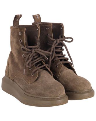 Alexander McQueen Alexander Mcqueen Womens Suede Lace-Up Combat Boot (Authentic Pre-Loved)