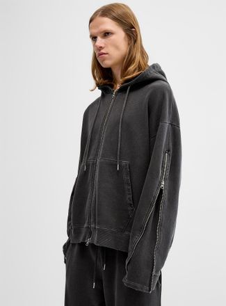 Djab Mens Distressed loose zipped hoodie Oversized fit Imported from Seoul
