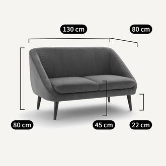La Redoute Interieurs 2-zit zetel, in fluweel, S&eacute;m&eacute;on