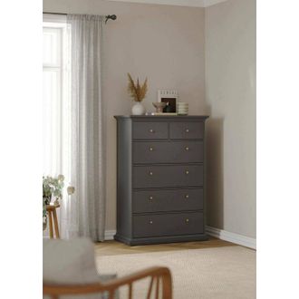 Dmora Dmora - Cajonera Gaetana, C&oacute;moda Multiusos, C&oacute;moda De Dormitorio, Gabinete Con Cajones, 96x49 H139 Cm, Gris