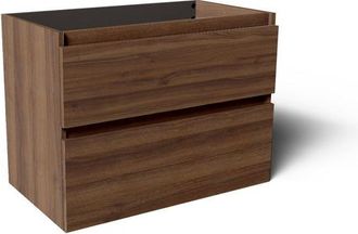 Saniclass Vita Badkamermeubelset - 80x60x46cm - 2 lades - greeploos - topblad - noten