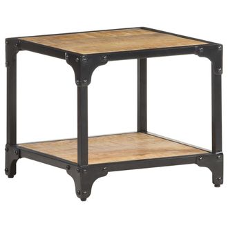 vidaXL Mesa De Centro De Madera Maciza De Mango Rugosa 40x40x36 Cm Vidaxl