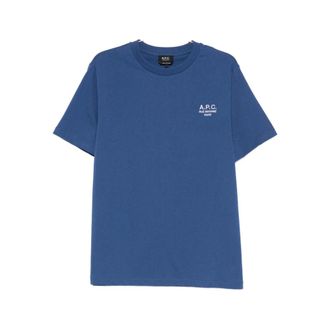 A.P.C. T-Shirts, male, Blue, Size: XL Standard Rue Madame T-Shirt
