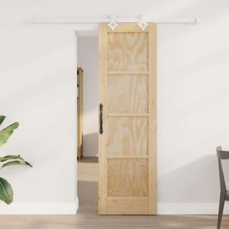 vidaXL Vidaxl - Puerta Corredera Manual Natural Y Blanco 61 X 198.5 Cm