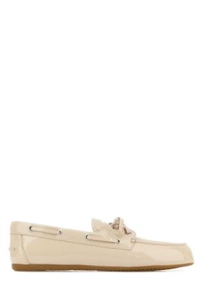 Miu Miu Ivory Leather Loafers
