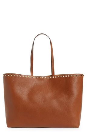 Valentino Garavani Rockstud Leather Tote in Selleria Rockstud at Nordstrom