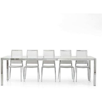 Milani Home NELSON - tavolo da pranzo moderno allungabile in vetro