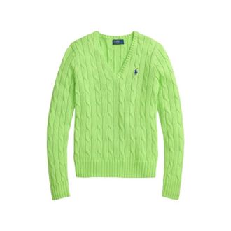 Polo Ralph Lauren V-neck Knitwear, female, Green, Size: 2XL Kimberly V-neck Knit