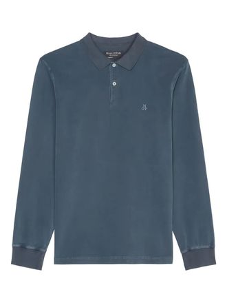Marc O'Polo Poloshirt met lange mouwen - Blauw