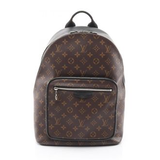 Louis Vuitton Black Brown Coated Canvas Leather Backpack Handbag (Pre-Owned)