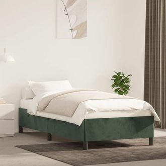 vidaXL Vidaxl - Estructura De Cama Sin Colch&oacute;n Terciopelo Verde Oscuro 90x200cm