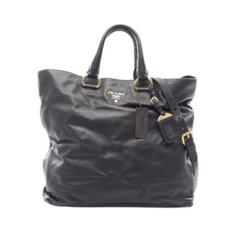 Prada Pre-owned Tote Bags, female, Black, Size: ONE SIZE Pre-owned Soft Calf 2way Tote Bag
