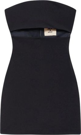 Aniye By Mini jurk met bandeau-halslijn en cut-out detail - Dames - Jurken - Zwart - Maat: M Poliester