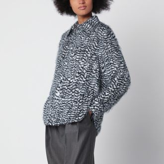 Bottega Veneta Fil Coup&eacute; Feather two-tone viscose shirt
