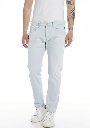 Replay Straight-Jeans REPLAY WILLBI, Herren, Gr. 31, L&auml;nge 34, blau (superlight blau), Denim/Jeans, Obermaterial: 99% Baumwolle, 1% Elasthan, Basic, regular 