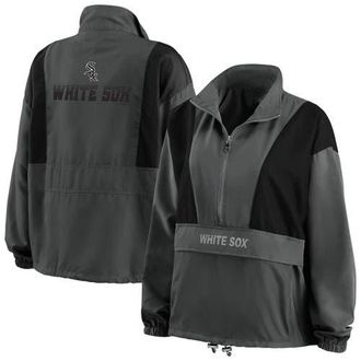 WEAR by Erin Andrews Womens WEAR by Erin Andrews Charcoal Chicago White Sox Packable Half-Zip Jacket at Nordstrom, Size Small