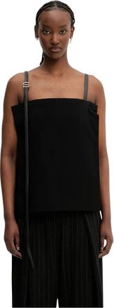 Sportmax Agi 1234 Top - Dames - Tops zonder mouwen - Zwart - L - Katoen - Tops