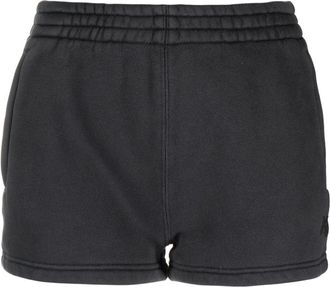 Alexander Wang logo-embroidered track shorts - women - Cotton/Polyester - M - Grey