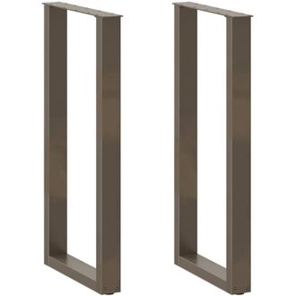 vidaXL Patas Para Mesa De Bar En Forma De U (2 Unidades, Acero Natural, 50 X 100-101 Cm) Vidaxl