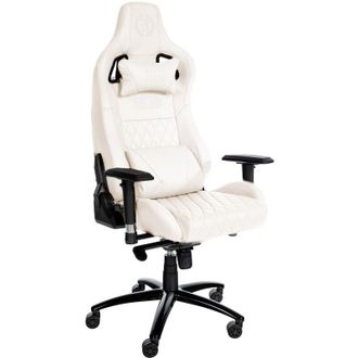 Clp Silla de oficina Keren de cuero genuino Blanco