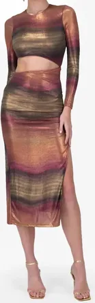 Dress Forum Shimmering Cutout Midi Dress In Aurora