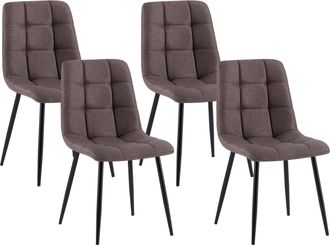 Clp Lote De 4 Sillas De Comedor Antibes Tela Marr&oacute;n