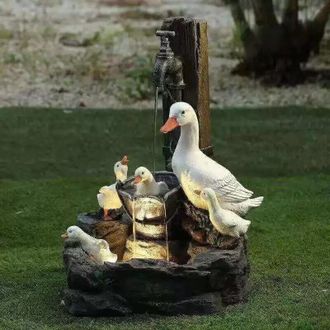 OEM Fuente De Pato De Resina, Estatua Solar Para Decoraci&oacute;n De Jard&iacute;n - Crezuo