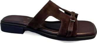 Sergio Moretti Slippers met open neus - Dames - Sandalen - Bruin - 39 EU - Schoenen