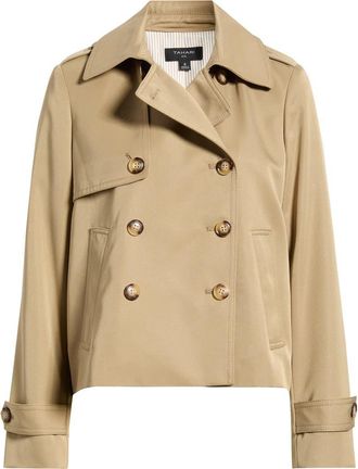 Tahari by ASL Cropped Trench Coat in Khaki at Nordstrom, Size 10