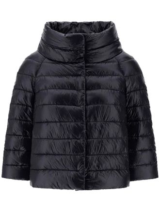 Herno Mini Ultralight Puffer Jacket With Jewel Sleeves And High Collar