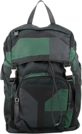 Prada Pre-owned Vintage Rugzak - Heren - Vintage Rugzakken - Groen - ONE Size - Leer - Vintage