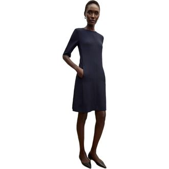 M.M.LaFleur Emily Recycled WonderTex Dress in Dark Navy at Nordstrom, Size 18