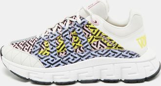 Versace Multicolor Canvas And Leather Trigreca Sneakers