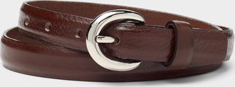 Simons Womens Puffy round-buckle textured leather belt