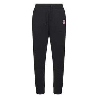Canada Goose Sweatpants, male, Black, S, Ribbed Waistband Cotton Trousers Black