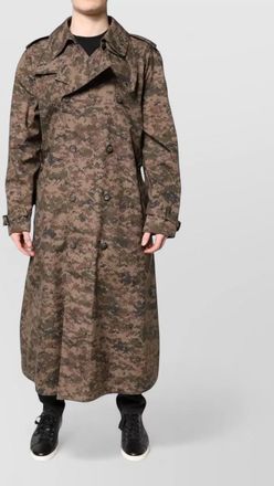 Dolce & Gabbana camouflage double-breasted trench coat