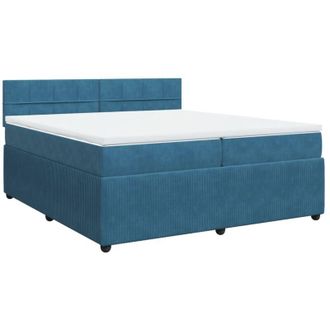 vidaXL Cama Box Spring Con Colch&oacute;n Terciopelo Azul 200x200 Cm Vidaxl