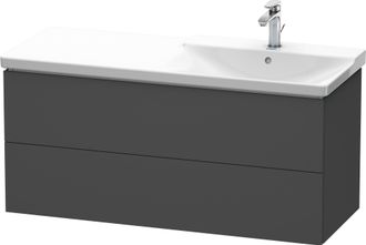 Duravit Duravit L-cube M&oacute;dulo Mural 1220mm De Ancho, Profundidad 481, 2 Cajones, Apto Para P3 Comfort Art&iacute;culo 233412, Lavabo A La Derecha, Color: Grafito Mat