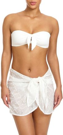 Robin Piccone Eyelet Cover-Up Pareo in White at Nordstrom