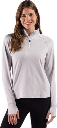 Cutter & Buck Adapt Recycled Soft Knit Stripe Womens Quarter Zip Pullover