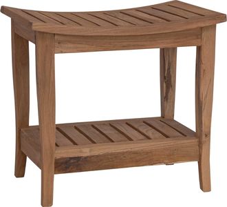 vidaXL Mesa Lateral De Ba&ntilde;o Con Almacenamiento Natural 50 X 35 X 45 Cm Vidaxl