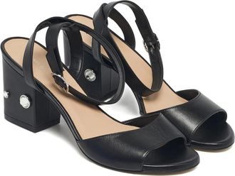 Stuart Weitzman Sandali in pelle con cinturino alla caviglia - Nero