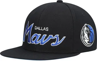 Mitchell & Ness Mens Mitchell & Ness Black Dallas Mavericks Hardwood Classics Script 2.0 Snapback Hat at Nordstrom