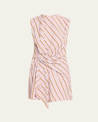 A.L.C. Dion Stripe Draped Mini Dress