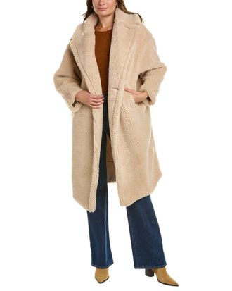 La Fiorentina Long Wool-Blend Teddy Coat