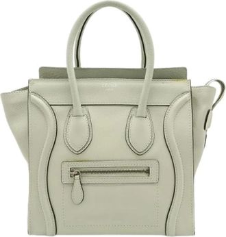 Celine Pre-owned Luggage Micro Shopper Tote Bag Leather - Dames - Vintage Handtas - Grijs - ONE Size - Leer - Vintage