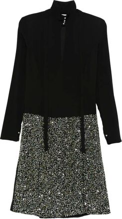 Paco Rabanne Abito con cravattino e decorazioni - Nero