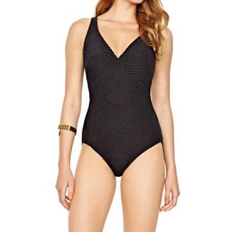 Gottex Surplice High Back One Piece Swimsuit In Got Essence Black